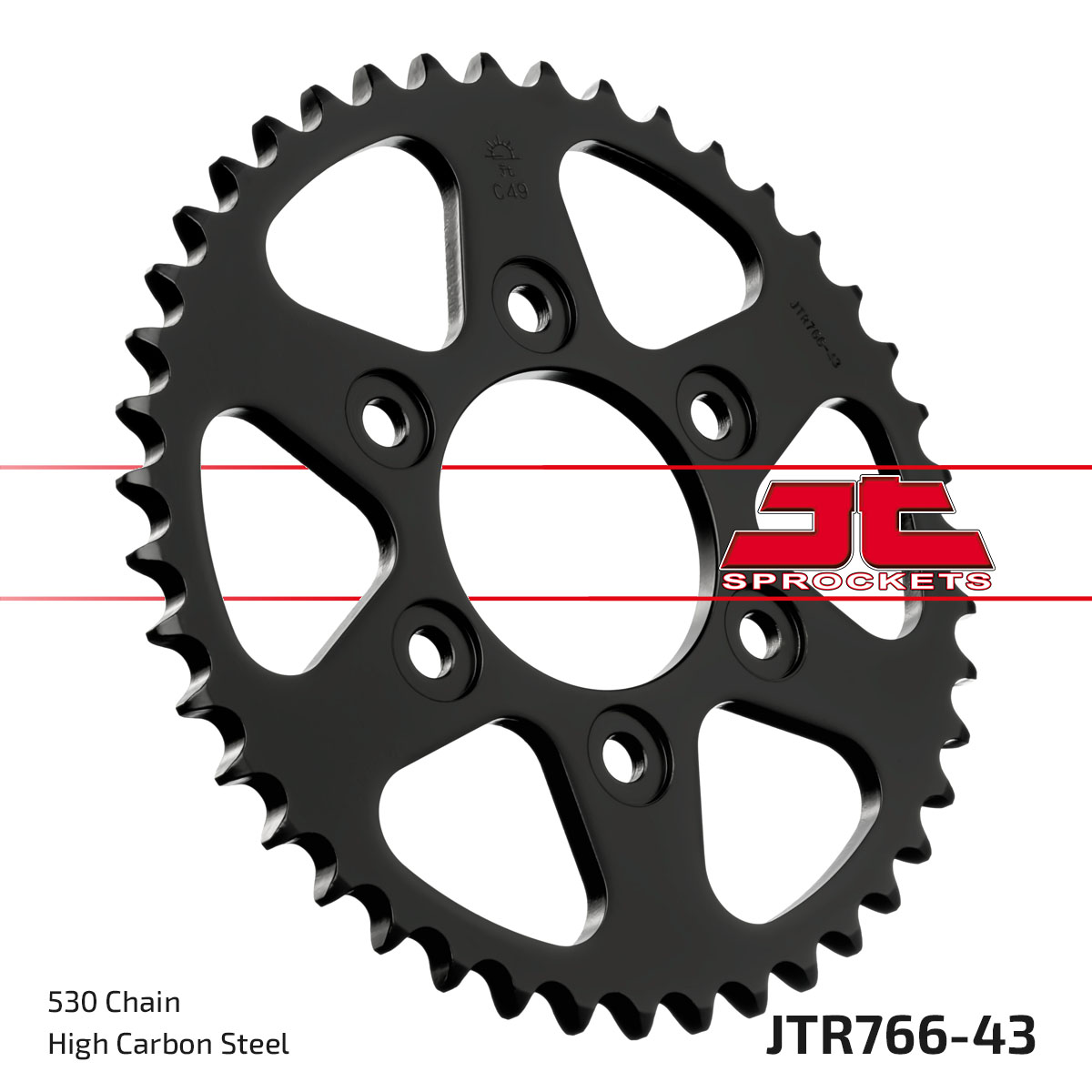 REAR SPROCKET JTR766.43 STEEL, ROAD image 1