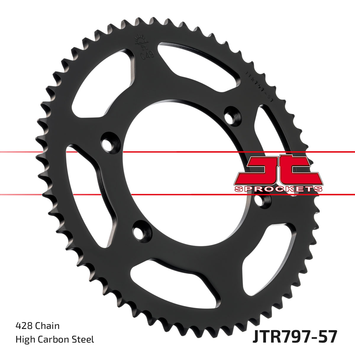 REAR SPROCKET JTR797.57 JT 428, STEEL 797-57 image 1