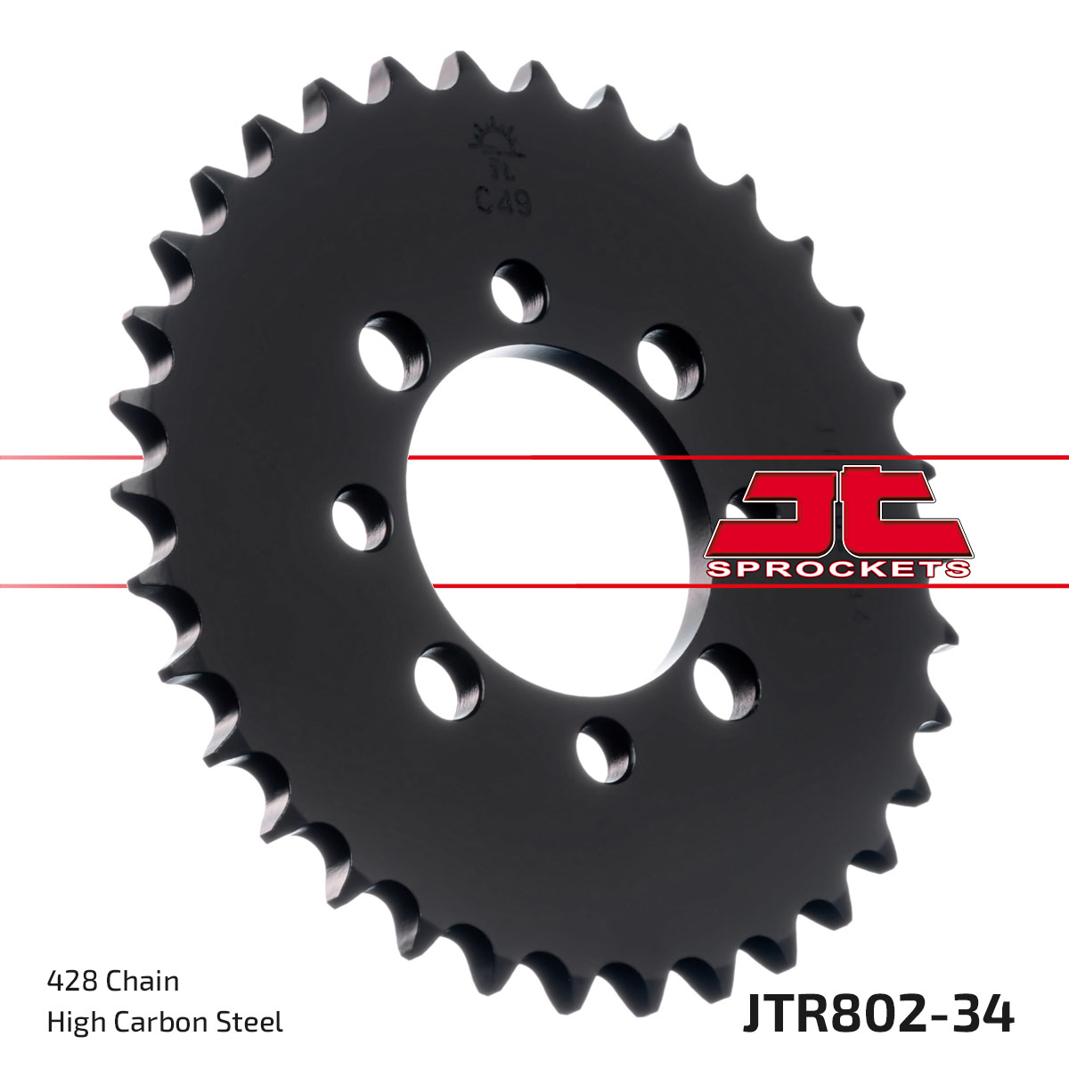 REAR SPROCKET JTR802.34 JT 428 BLACK image 1