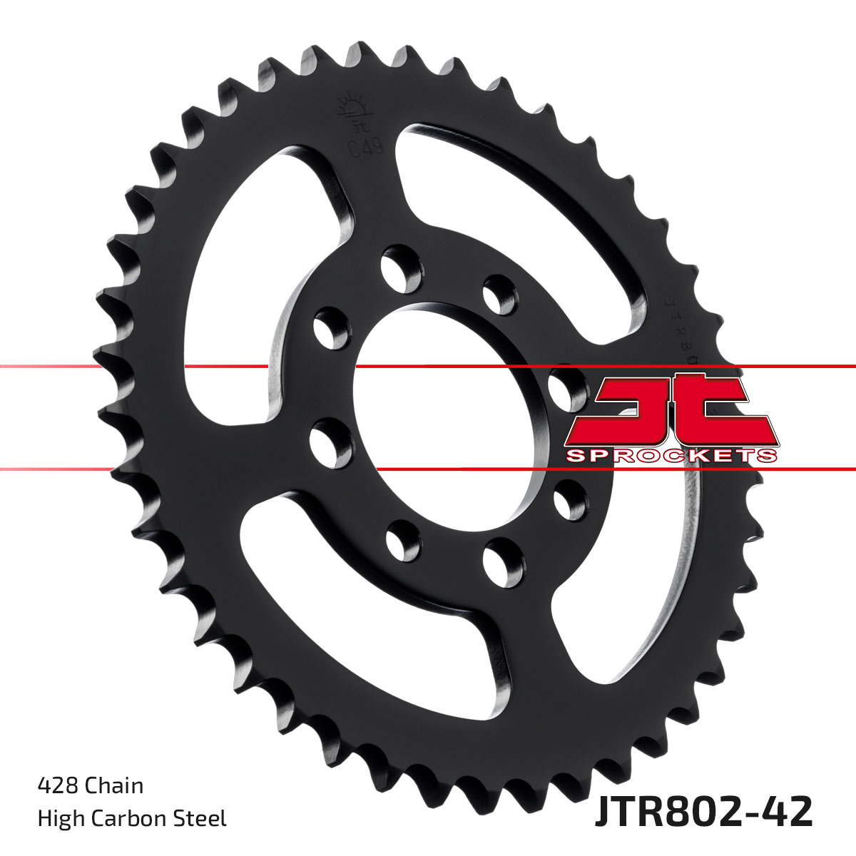 REAR SPROCKET JTR802.42 JT 428 BLACK image 1