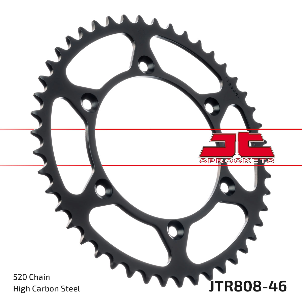 REAR SPROCKET STEEL JTR808.46 BLACK image 1