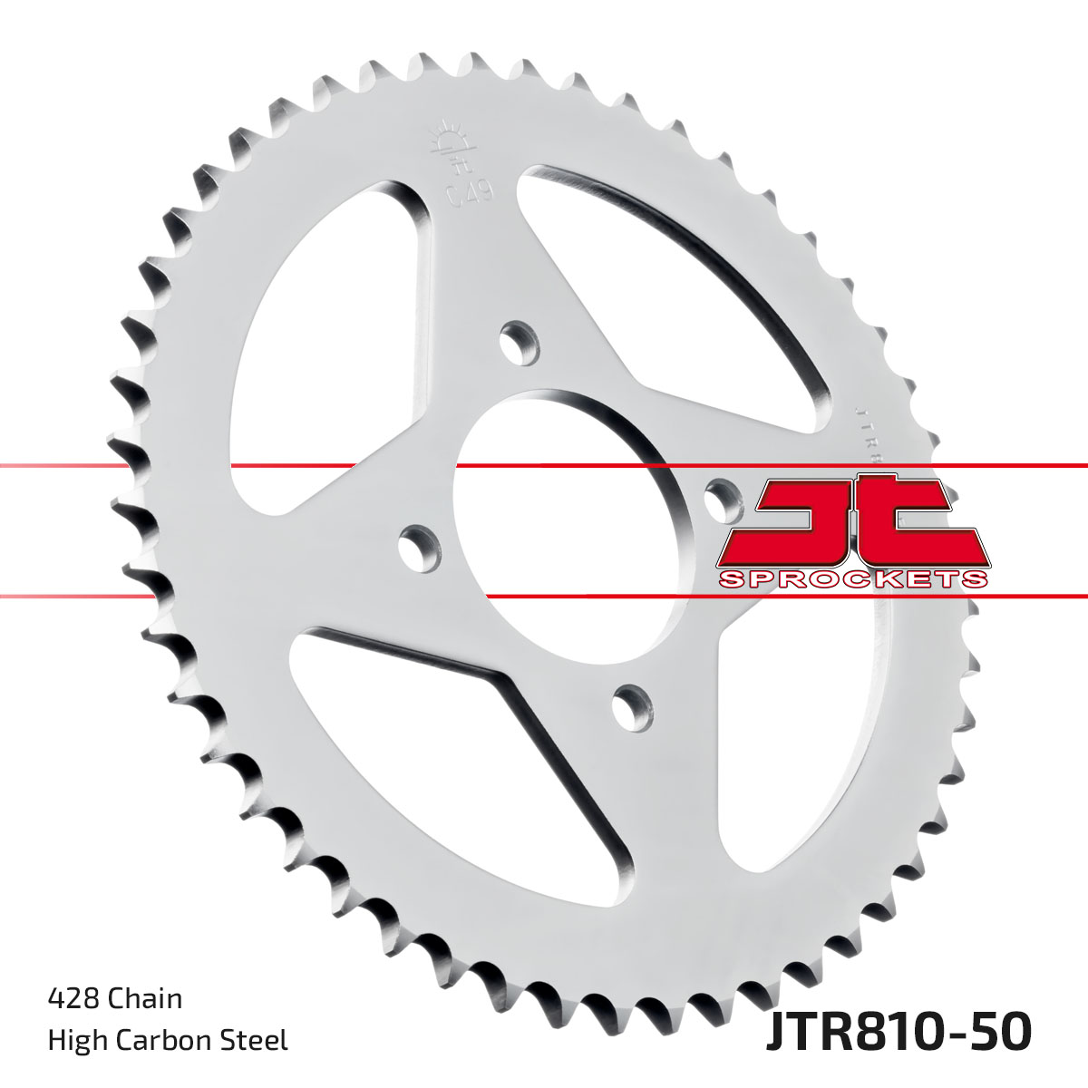 REAR SPROCKET JTR810.50 JT 428 SILVER RV125 1973-1983 image 1
