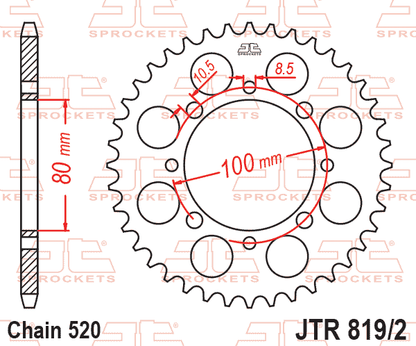 REAR SPROCKET JTR819/2.41 JT BLACK thumbnail 2