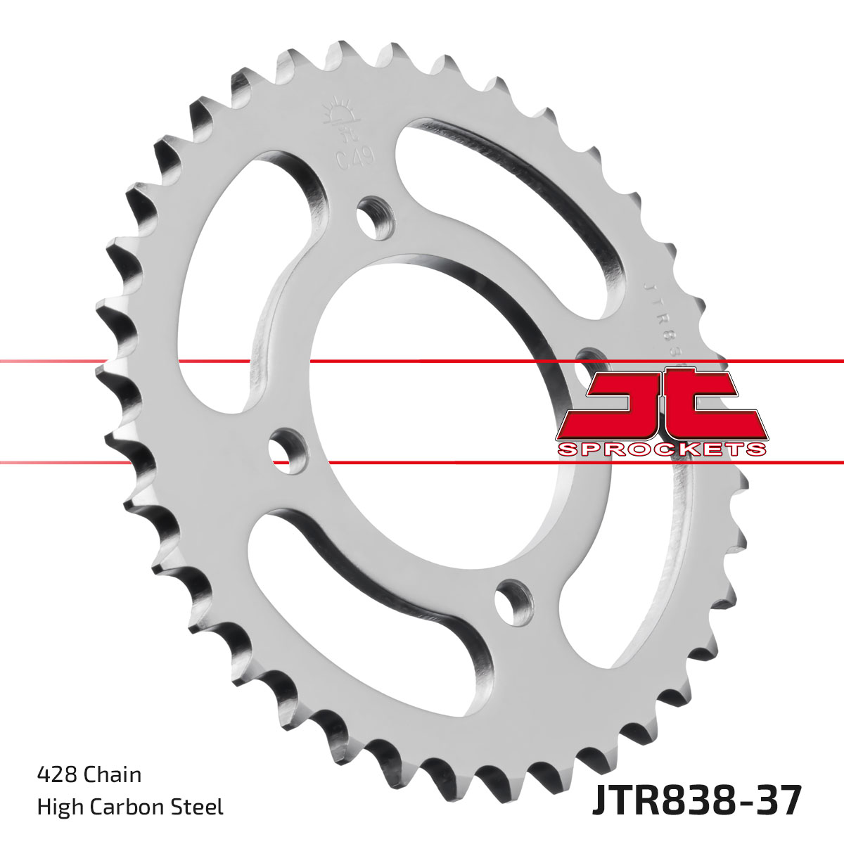 REAR SPROCKET JTR838.37 STEEL, HONDA ROAD image 1