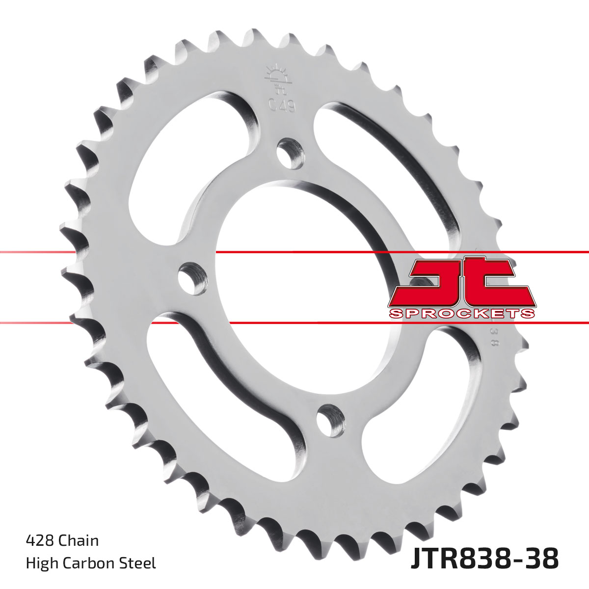 REAR SPROCKET JTR838.38 STEEL, HONDA ROAD image 1