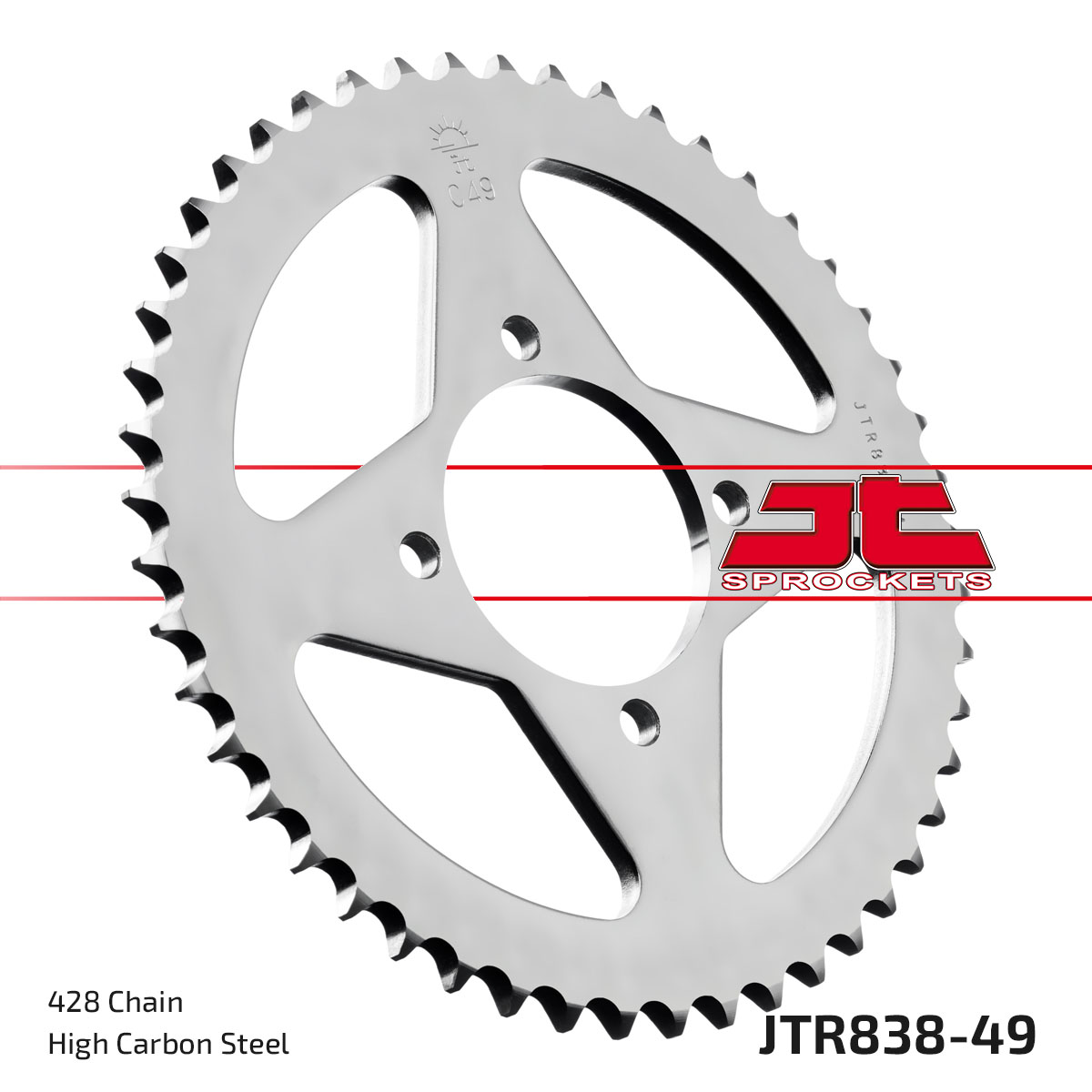 REAR SPROCKET JTR838.49 STEEL, SILVER image 1