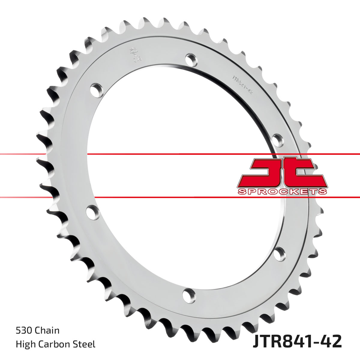 REAR SPROCKET JTR841.42 STEEL, CHAIN 50, SILVER image 1