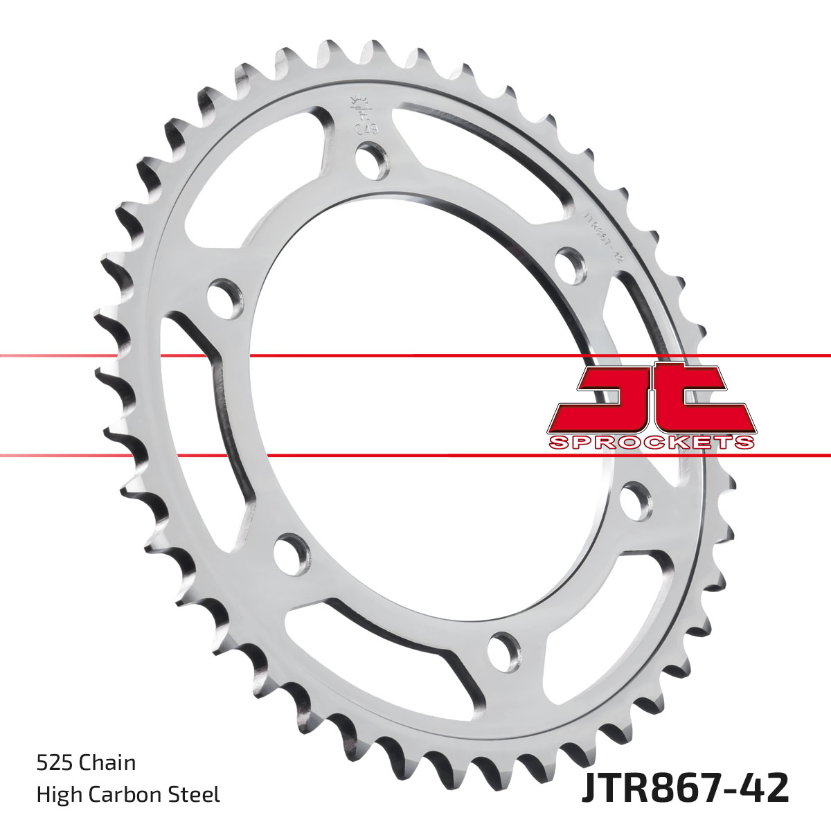 REAR SPROCKET JTR867.42 STEEL, HONDA ROAD image 1