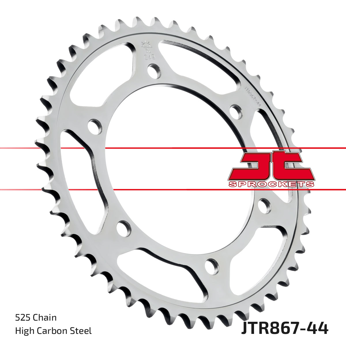 REAR SPROCKET JTR867.44 STEEL, HONDA ROAD image 1