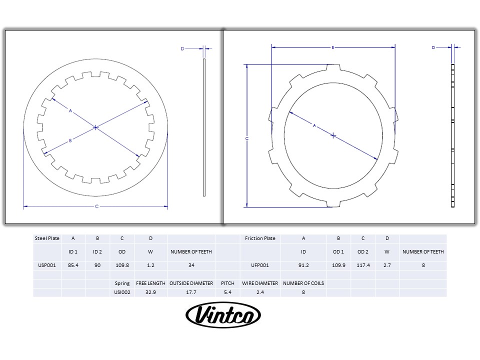 CLUTCH KIT 79-80 HONDA CR 125 VINTCO KCLH02 thumbnail 4