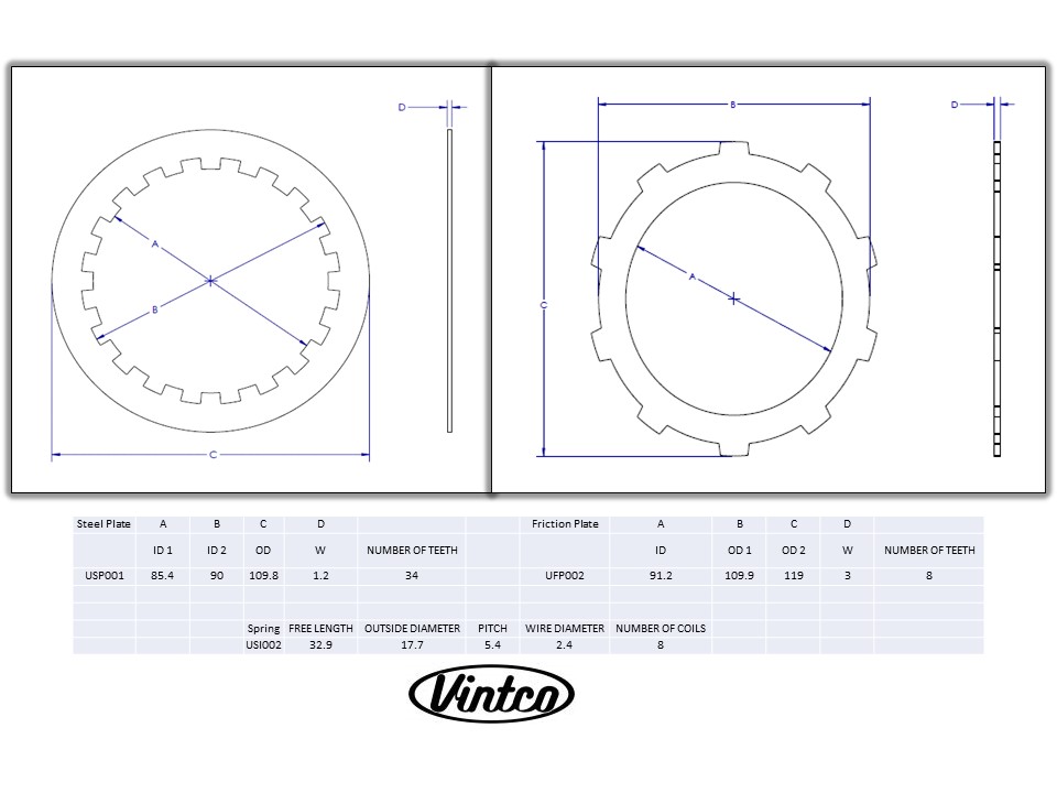 CLUTCH KIT 81-81 HONDA CR 125 VINTCO KCLH03 thumbnail 4