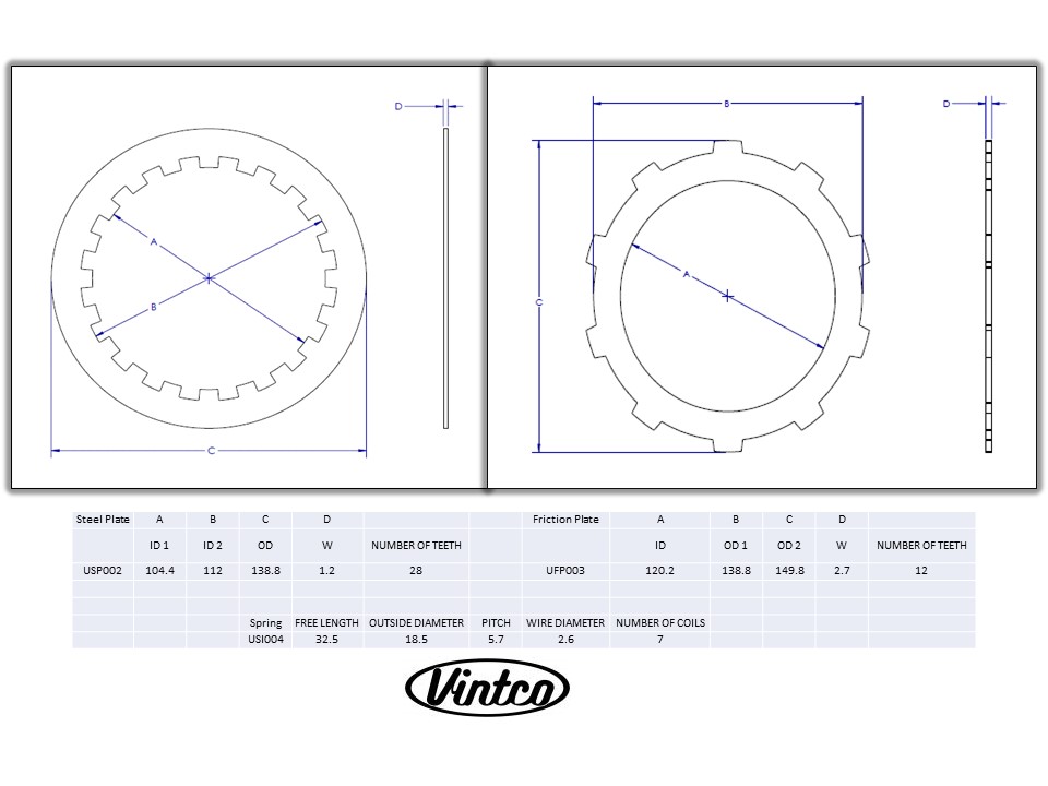 CLUTCH KIT 81-82 HONDA CR 250 450 480 VINTCO KCLH06 thumbnail 4