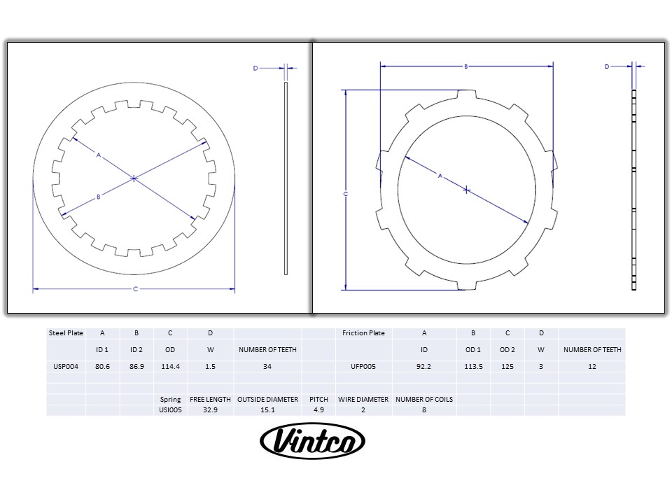 CLUTCH KIT 78-82 KAWASAKI KX 125 VINTCO KCLK01 thumbnail 3