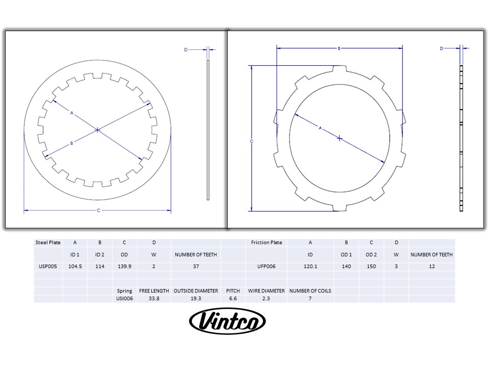 CLUTCH KIT 74-79 KAWASAKI KX 250 VINTCO KCLK02 thumbnail 4