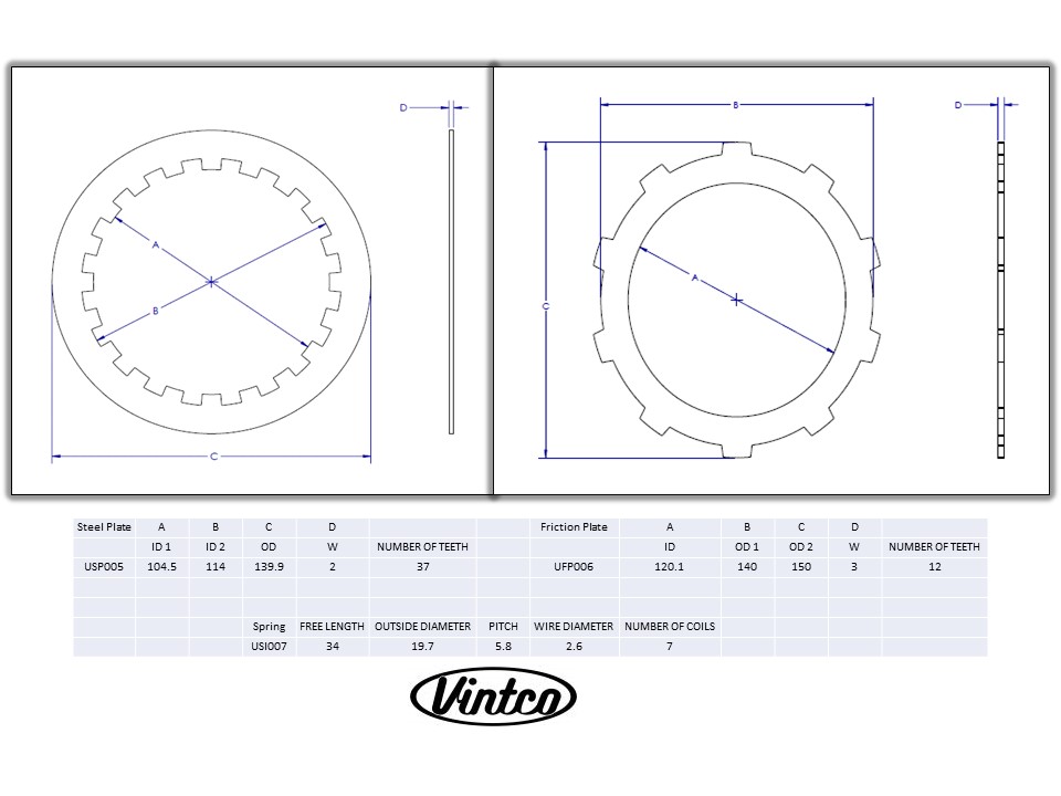 CLUTCH KIT 79-82 KAWASAKI KDX KX 400 420 450 VINTCO KCLK04 thumbnail 4