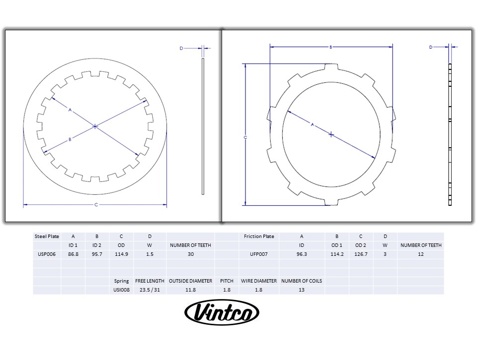 CLUTCH KIT 73-81 SUZUKI DS GT RM TS 100 125 185 VINTCO KCLS01 thumbnail 4