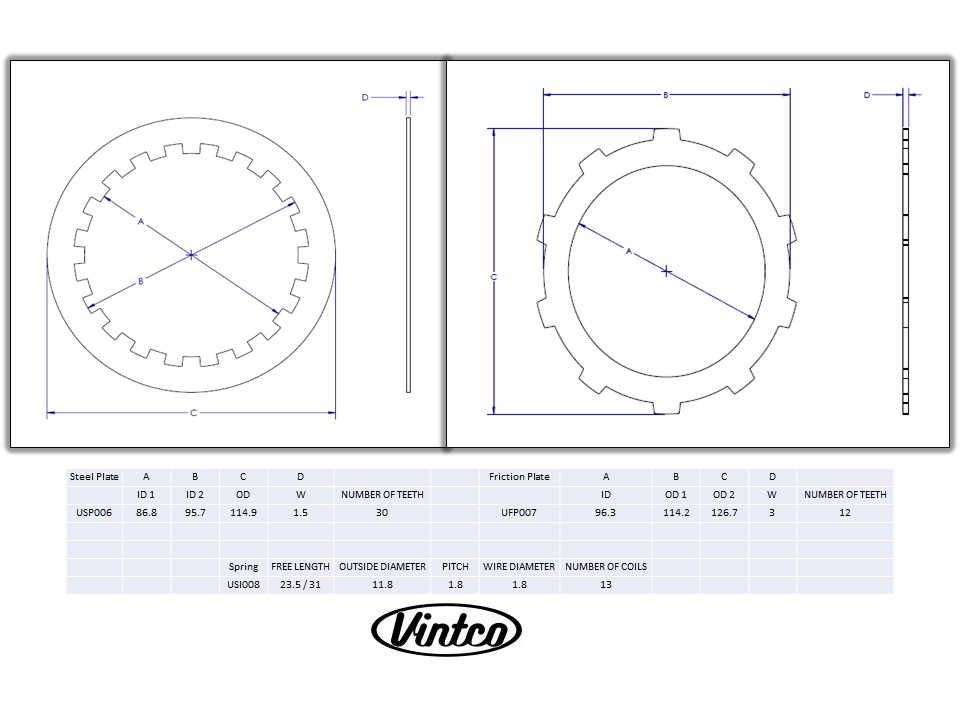 CLUTCH KIT 76-84 SUZUKI PE RM RS 100 125 175 VINTCO KCLS02 thumbnail 4