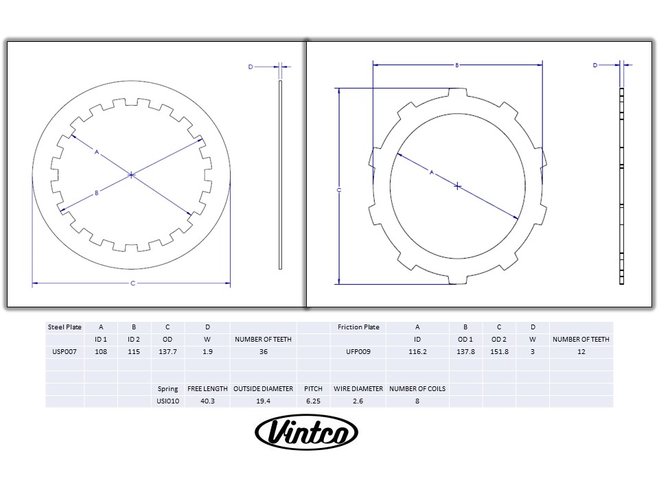 CLUTCH KIT 79-85 SUZUKI RM RS 250 VINTCO KCLS06 thumbnail 4