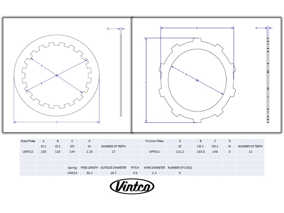 CLUTCH KIT 79-80 YAMAHA IT YZ 250 VINTCO KCLY07 thumbnail 4