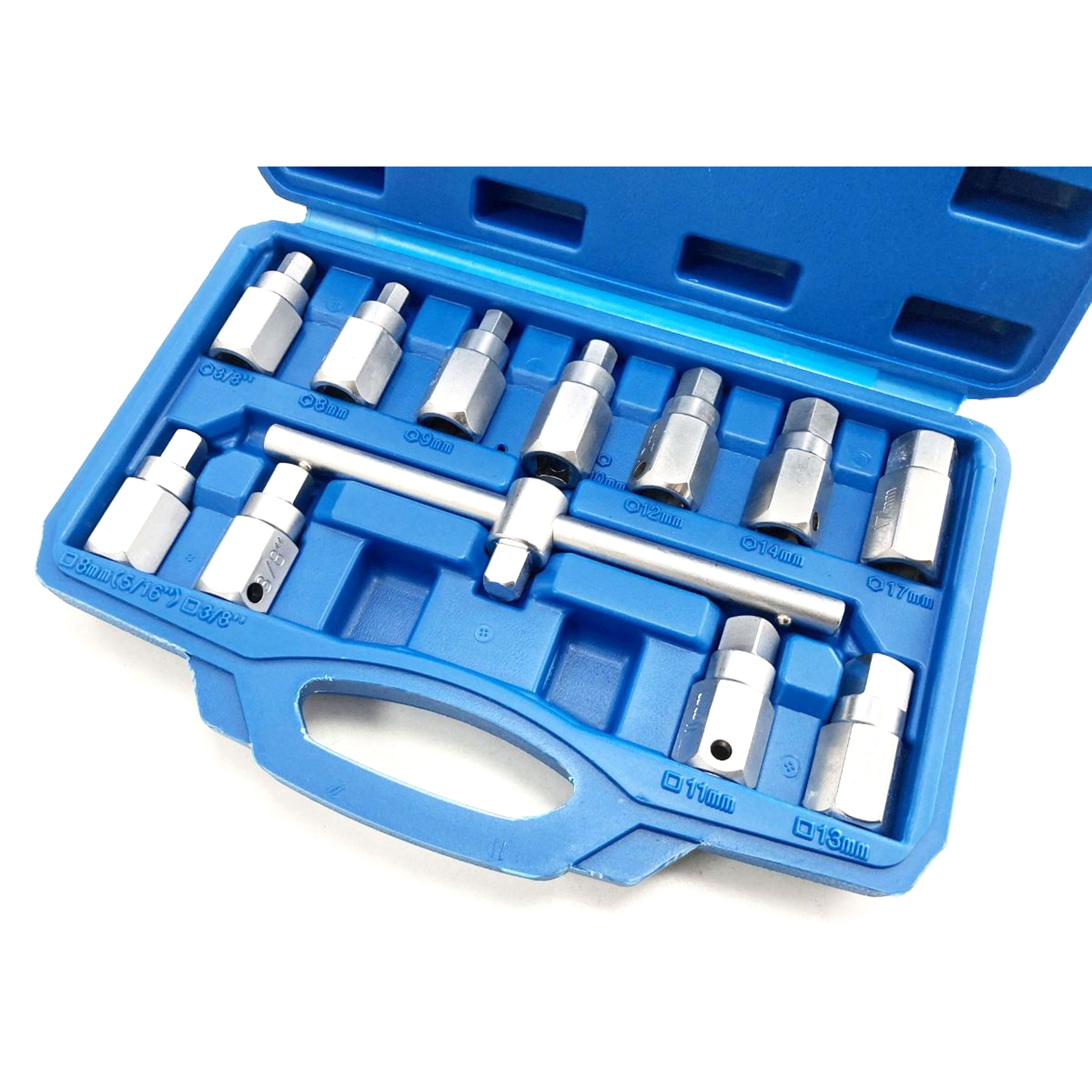 DRAIN PLUG KEY SET 12pc HEX AND SQUARE BITS - TOOLZONE KDPAU401 thumbnail 5