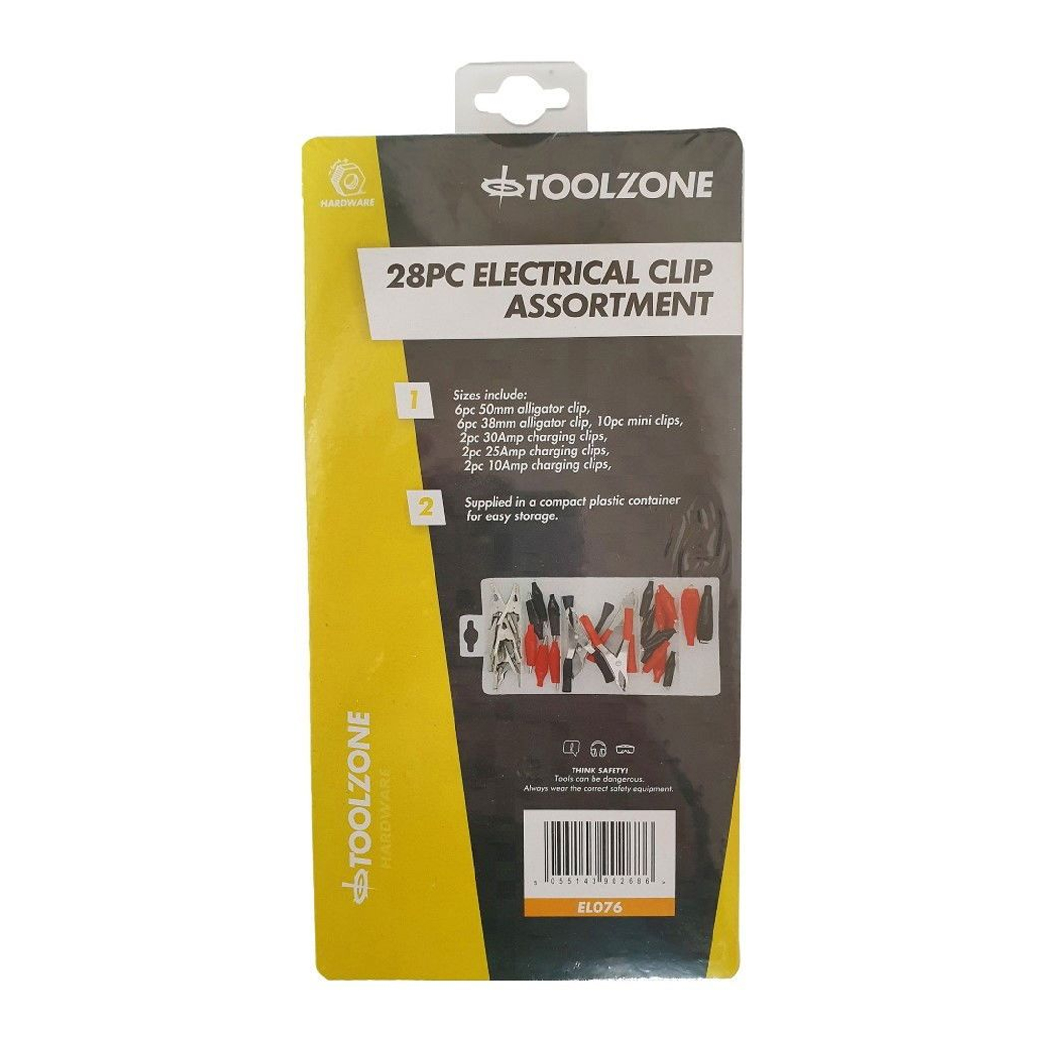 ELECTRICAL CLIP ASSORTMENT 28PC WITH STORAGE BOX - TOOLZONE KDPEL076 image 1