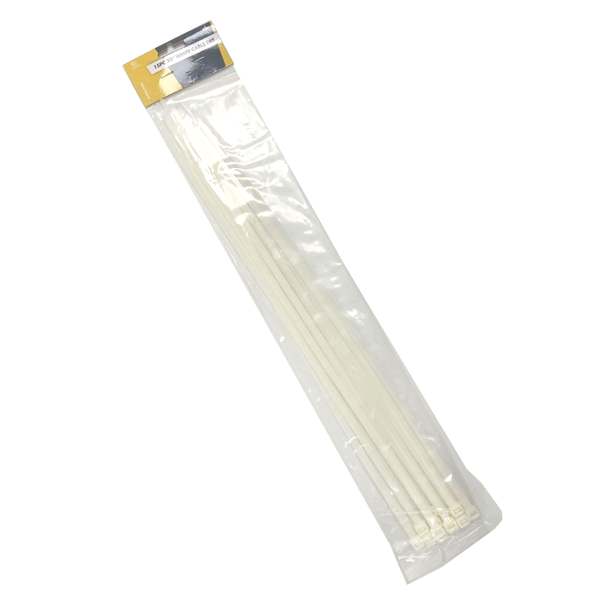 CABLE ZIP TIES 15PC 20 WHITE 7mm WIDE NYLON 66 - TOOLZONE KDPEL080