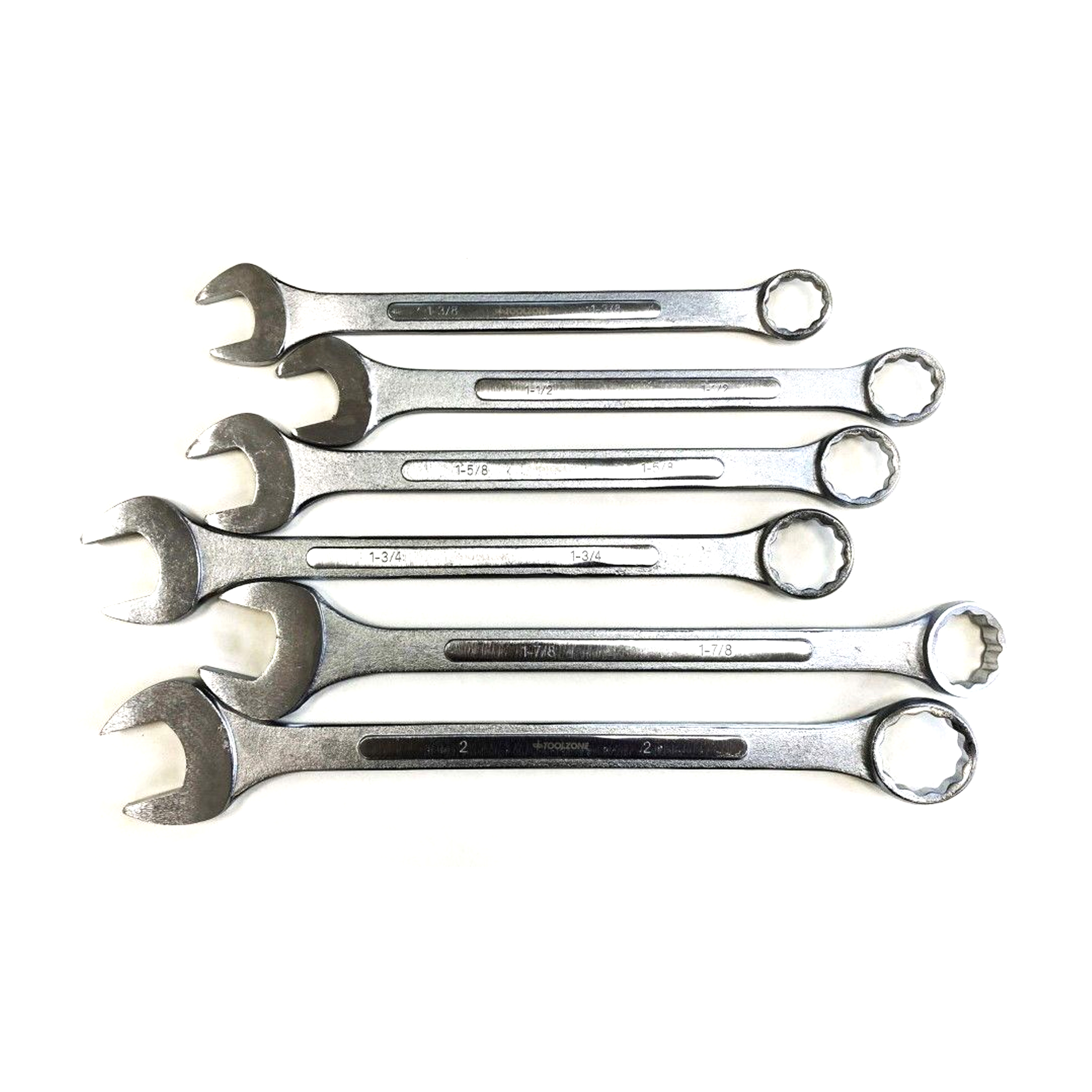 JUMBO COMBINATION SPANNERS SET 6PC 1-3/8 TO 2 AF - TOOLZONE KDPSP009 image 1