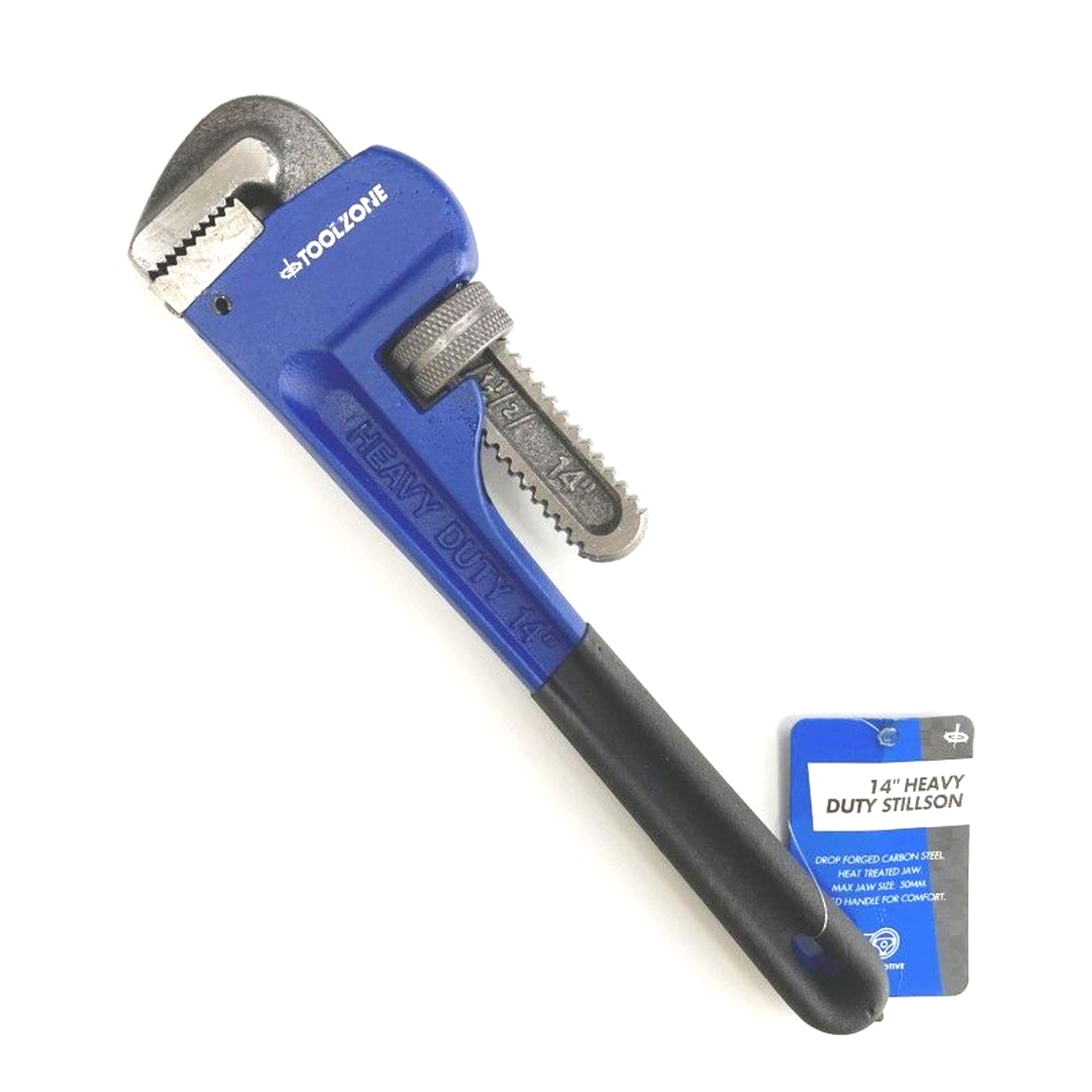 STILLSON WRENCH 14 MAX JAW 71mm DROP FORGED FOAM DIPPED HANDLE - TOOLZONE KDPSP067 image 1