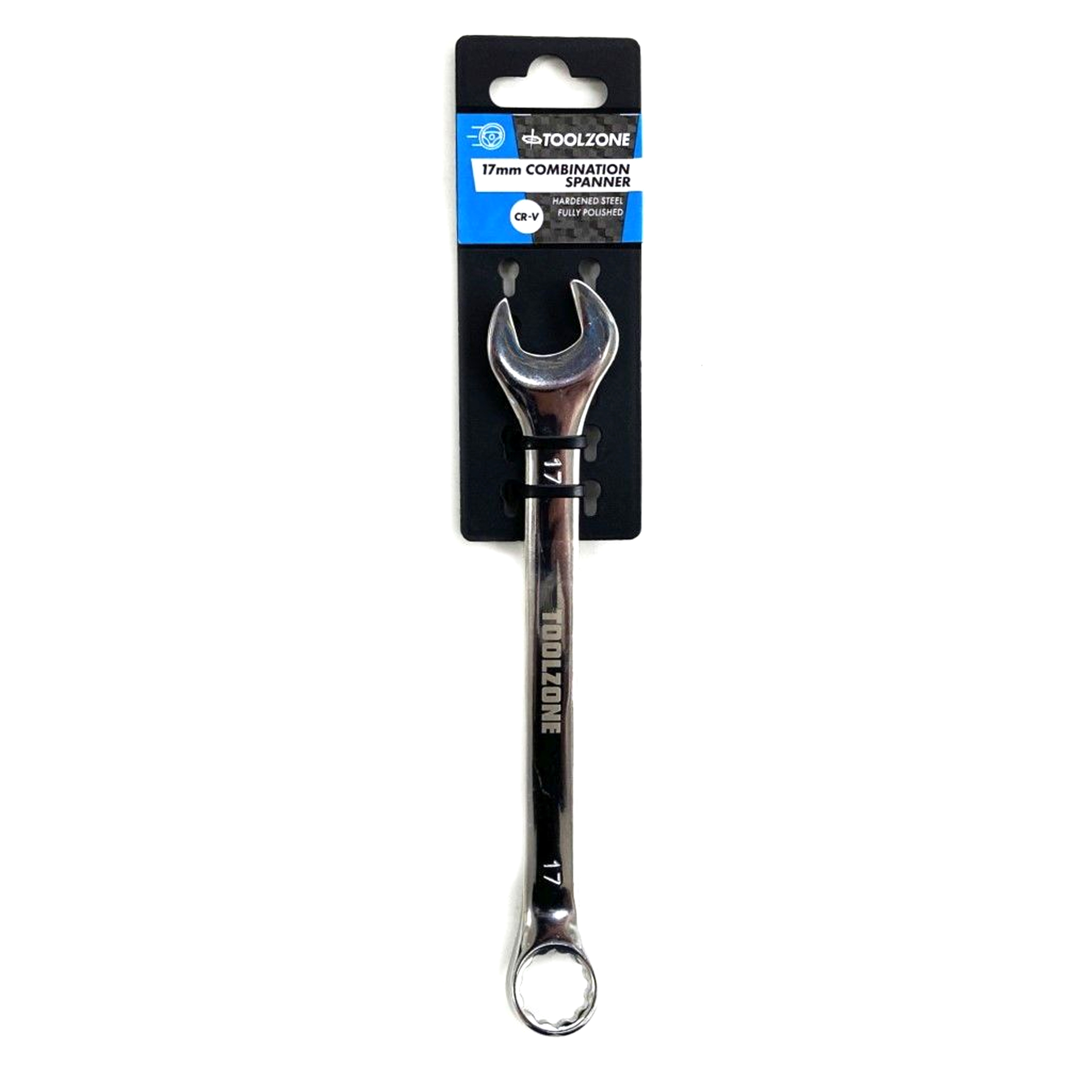 COMBINATION SPANNER 17mm POLISHED CHROME VANADIUM - TOOLZONE KDPSP115 image 1