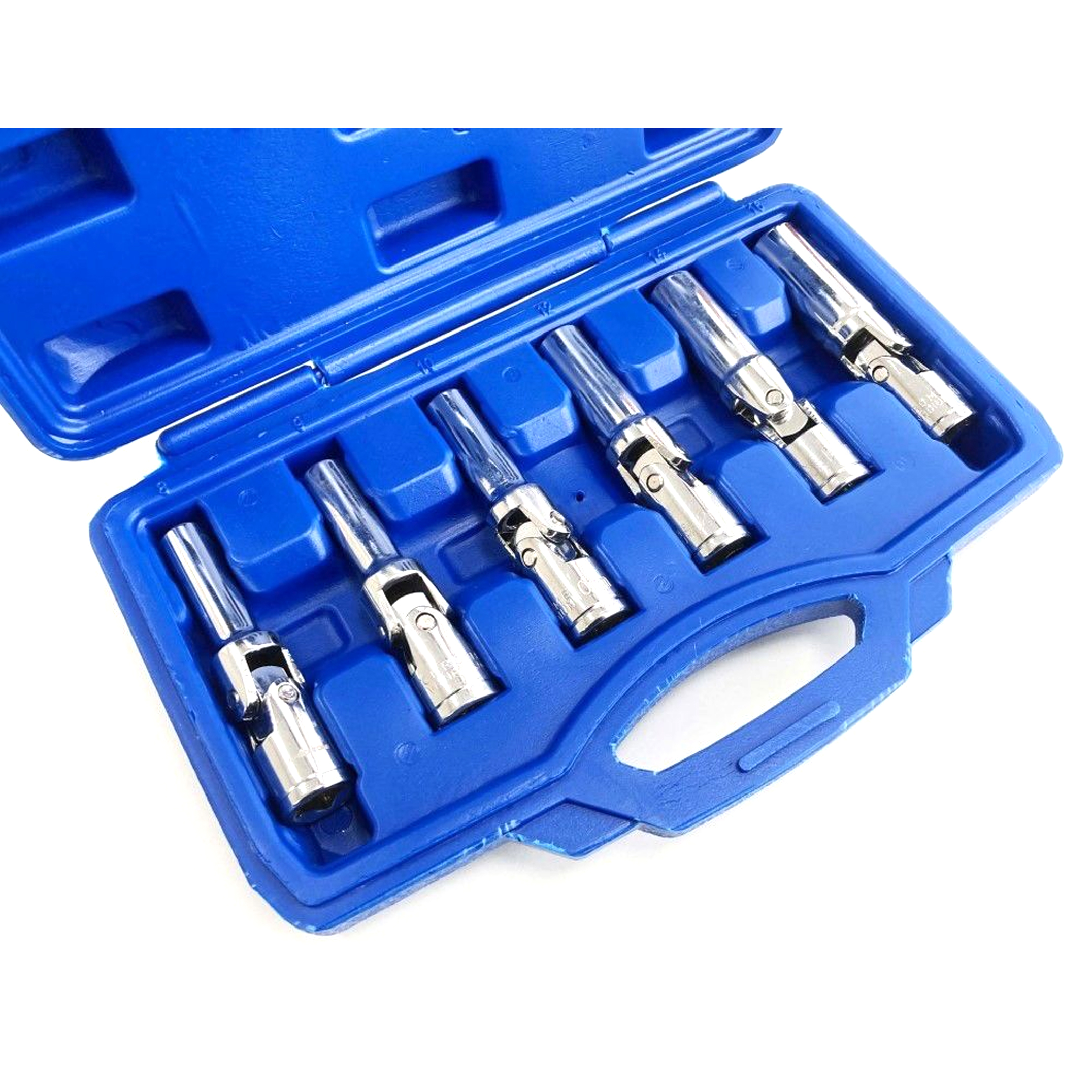 GLOW PLUG SOCKET SET 3/8 DRIVE 6pc 8-16mm 85mm UNIVERSAL JOINT - TOOLZONE KDPSS011 image 1