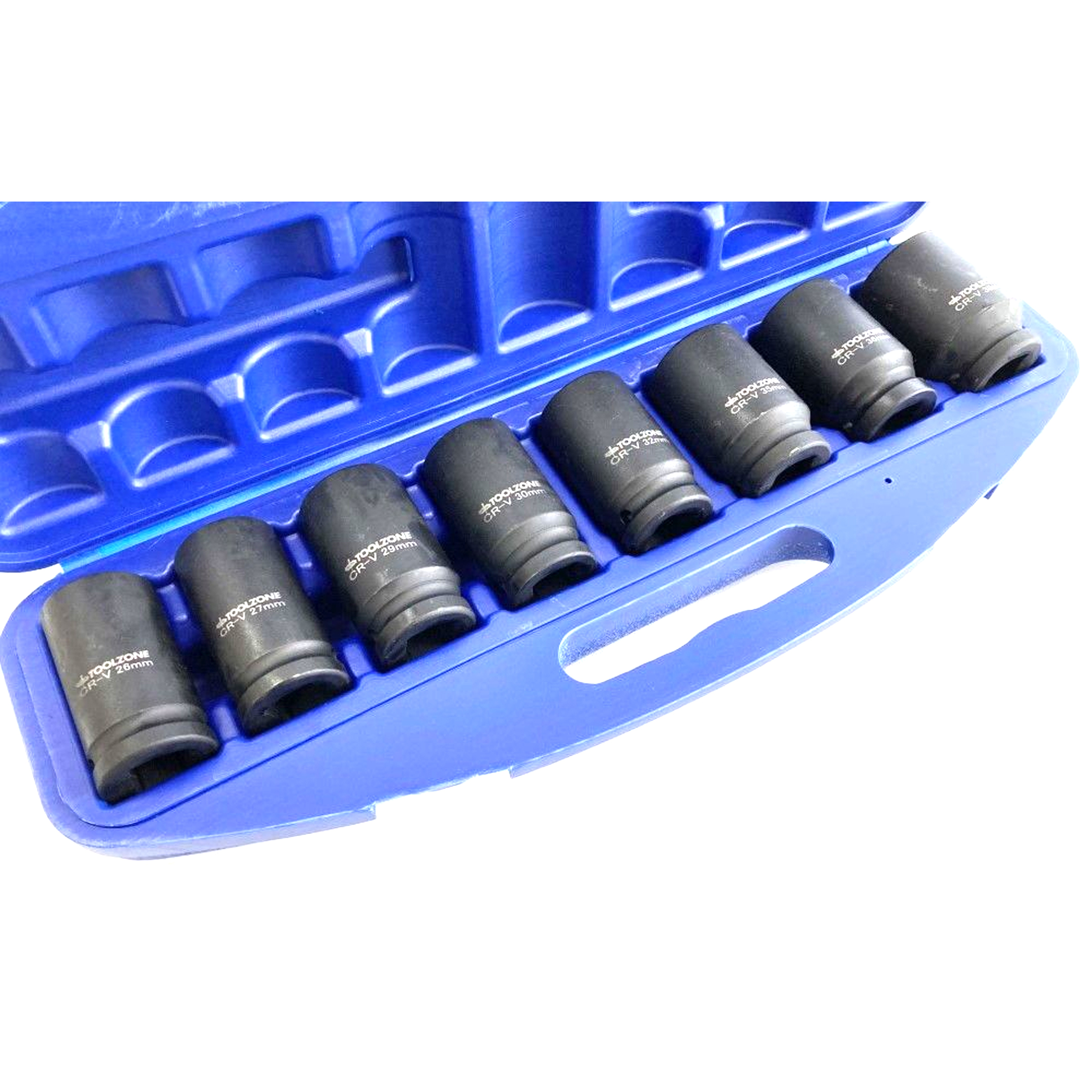 IMPACT SOCKET SET 3/4 DRIVE DEEP 8 PIECES 26-38mm - TOOLZONE KDPSS130 image 1