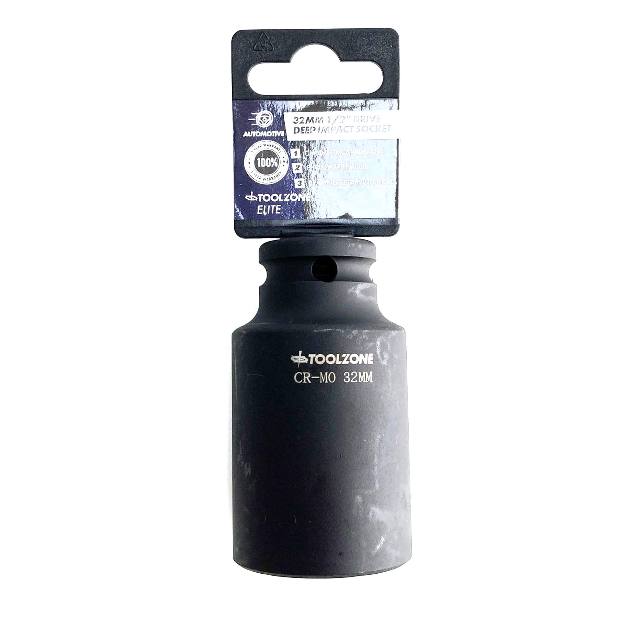 IMPACT SOCKET 1/2 DRIVE DEEP 32mm CRMO - TOOLZONE KDPSS133 image 1