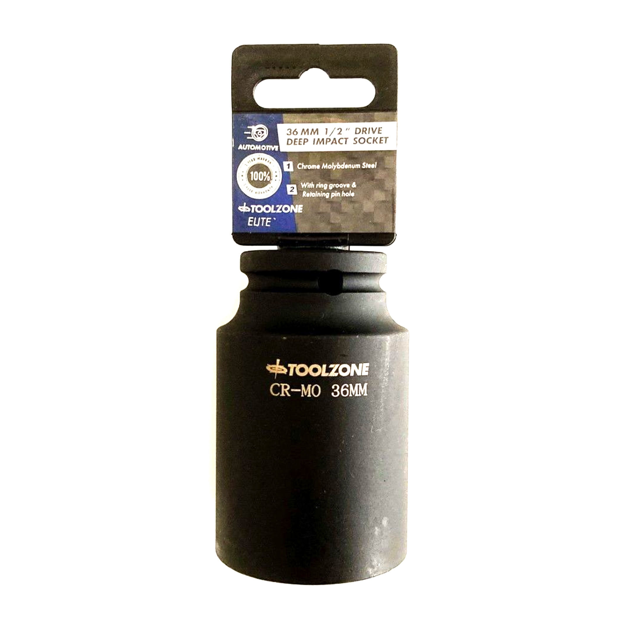 IMPACT SOCKET 1/2 DRIVE DEEP 36mm CRMO - TOOLZONE KDPSS134 image 1