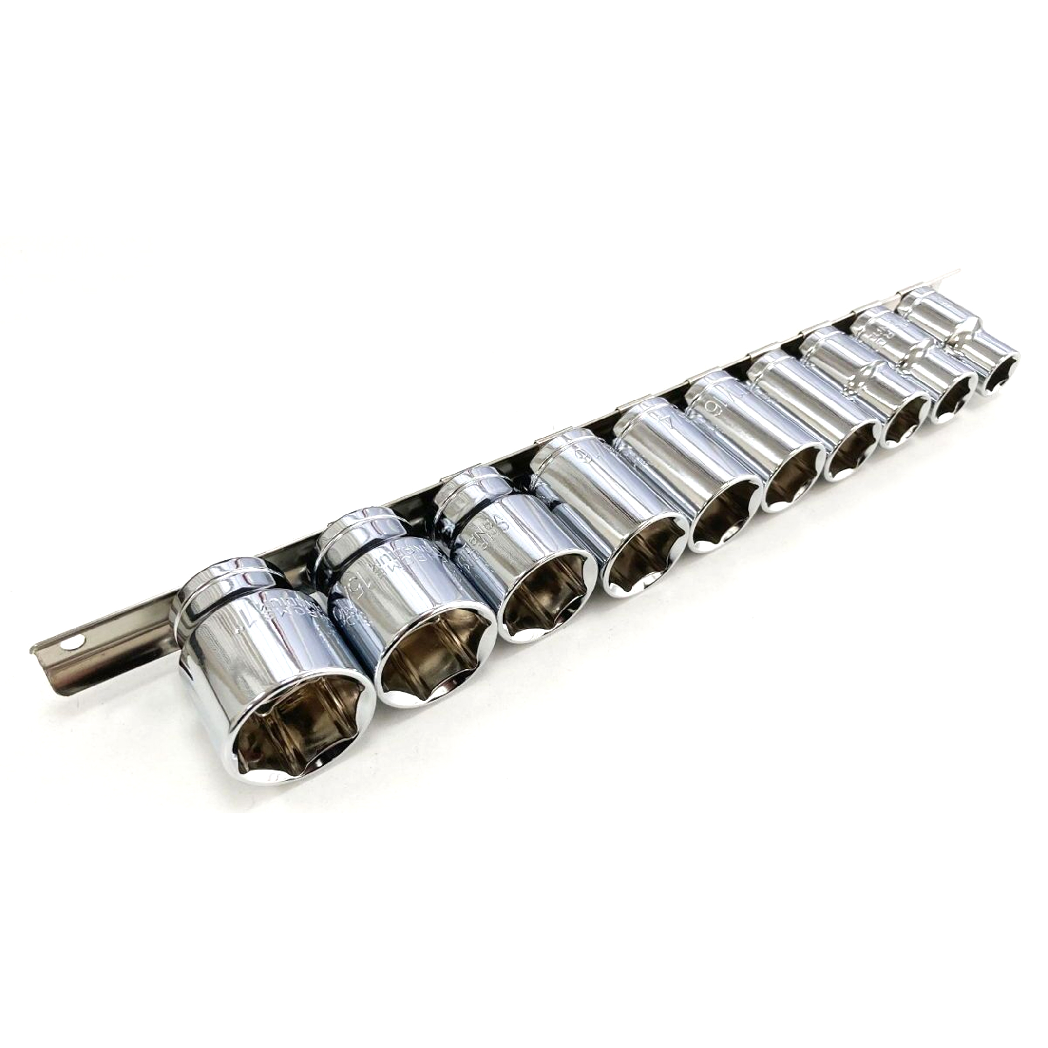 SOCKET SET SHALLOW 1/2 DRIVE AF 10 PIECES CRV POLISHED - TOOLZONE KDPSS208 image 1