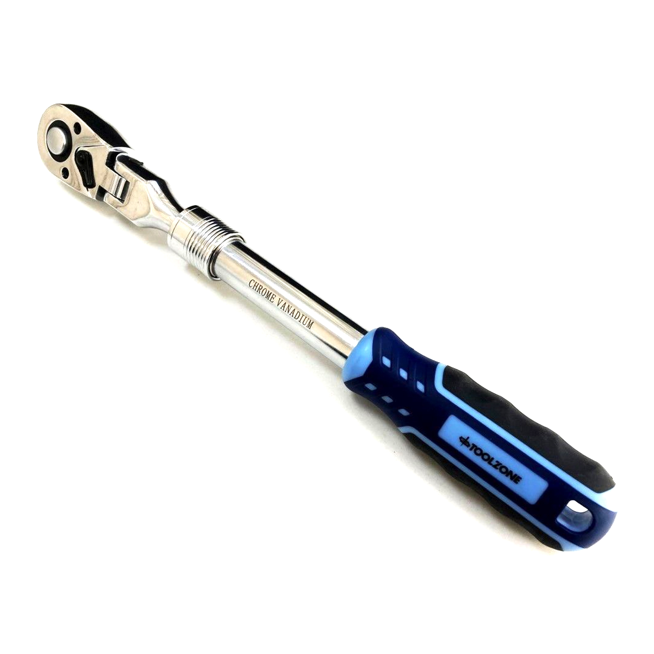 RATCHET FLEXI HEAD EXTENDABLE 1/2 DRIVE 335-480mm SOFTGRIP CRV - TOOLZONE KDPSS224 image 1