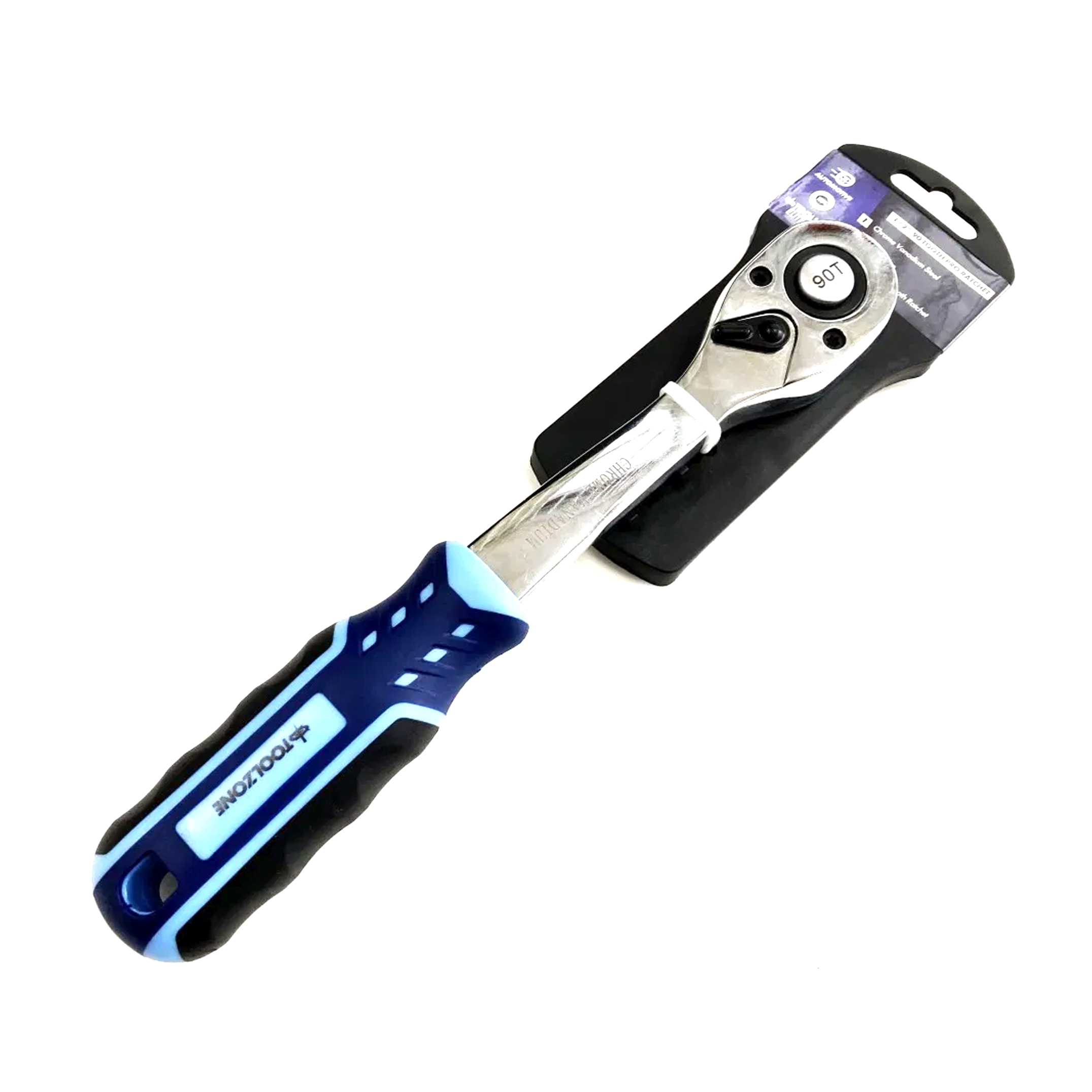 RATCHET HANDLE 1/2 DRIVE 90 TEETH 3 COLOUR CRV - TOOLZONE KDPSS232