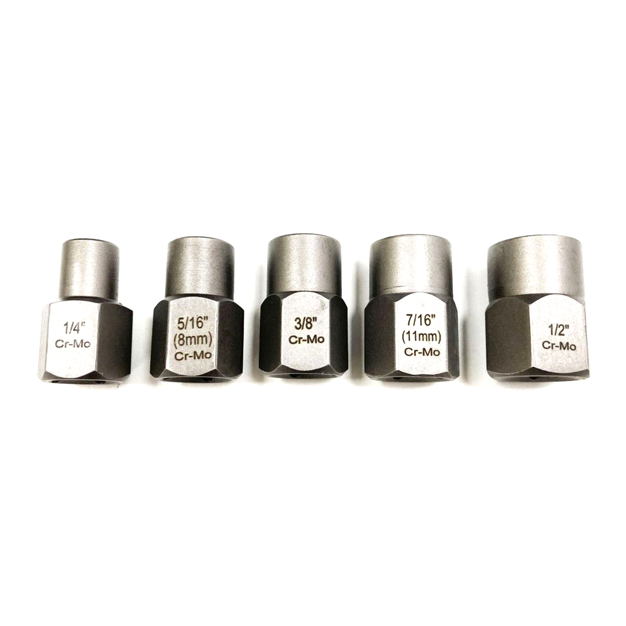 SHALLOW BOLT EXTRACTOR SET 5 PIECES 3/8 DRIVE 6mm-12.7mm CHROME MOLYBDENUM - TOOLZONE KDPSS288 image 1