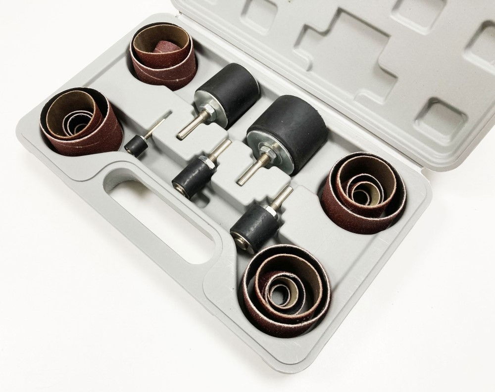 DRUM SANDER SET 26 PIECES 13mm 19mm 25mm 38mm 50mm 80 120 GRIT - TOOLZONE KDPAB158 thumbnail 5