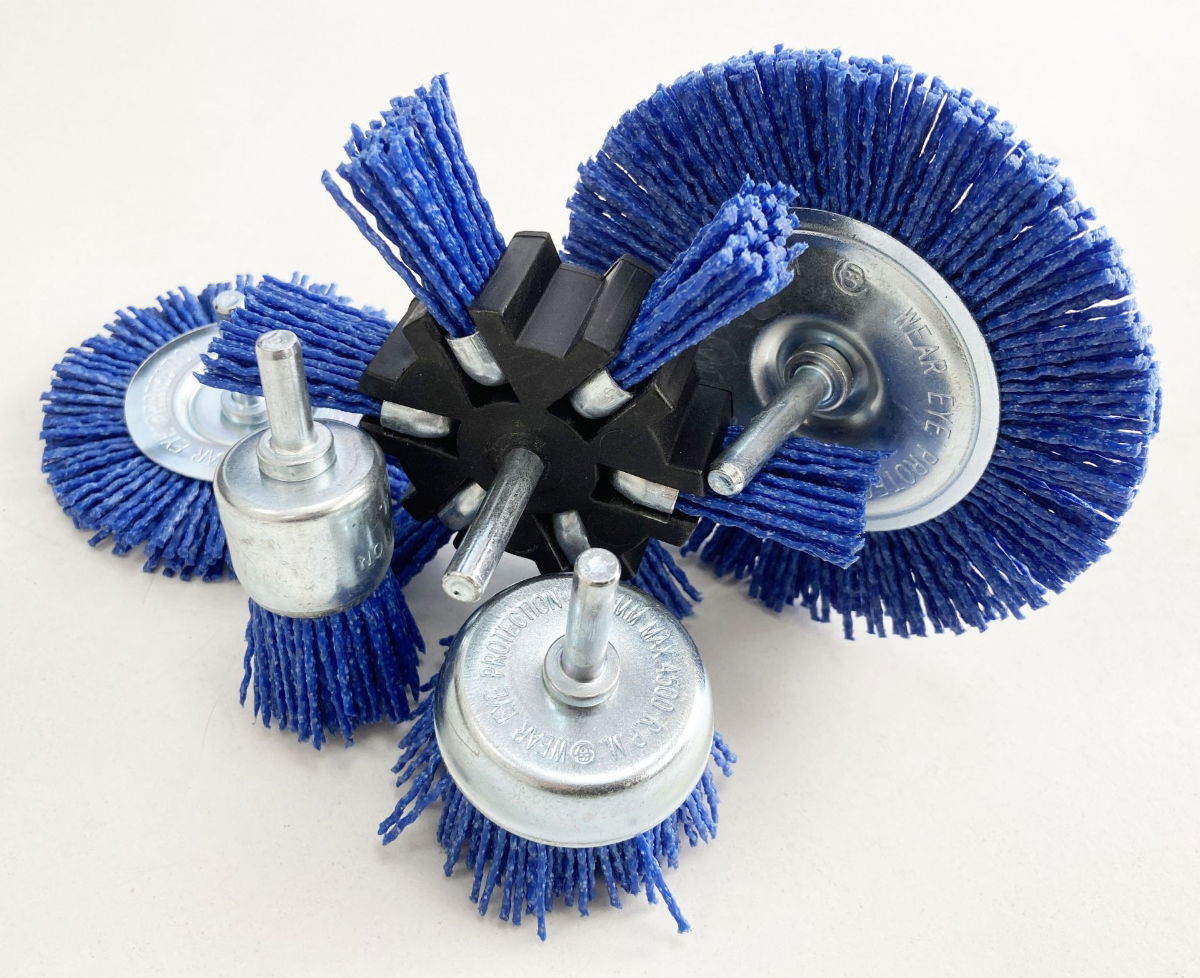 NYLON ABRASIVE FILAMENT BRUSH SET 5 PIECES 6mm SHANK - TOOLZONE KDPAB160 thumbnail 5