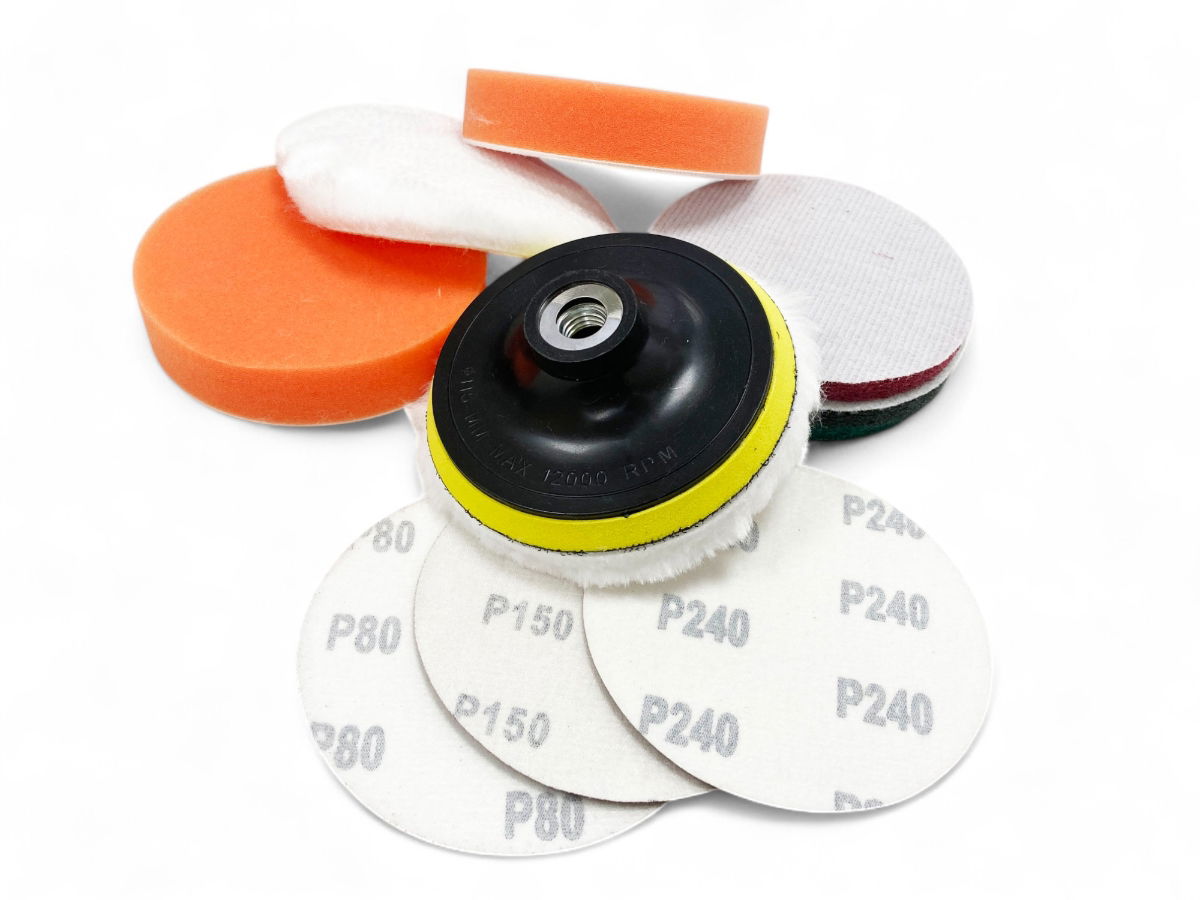 SANDING AND BUFFING KIT 12 PIECES 115mm WITH M14 ARBOR - TOOLZONE KDPAB171 thumbnail 5