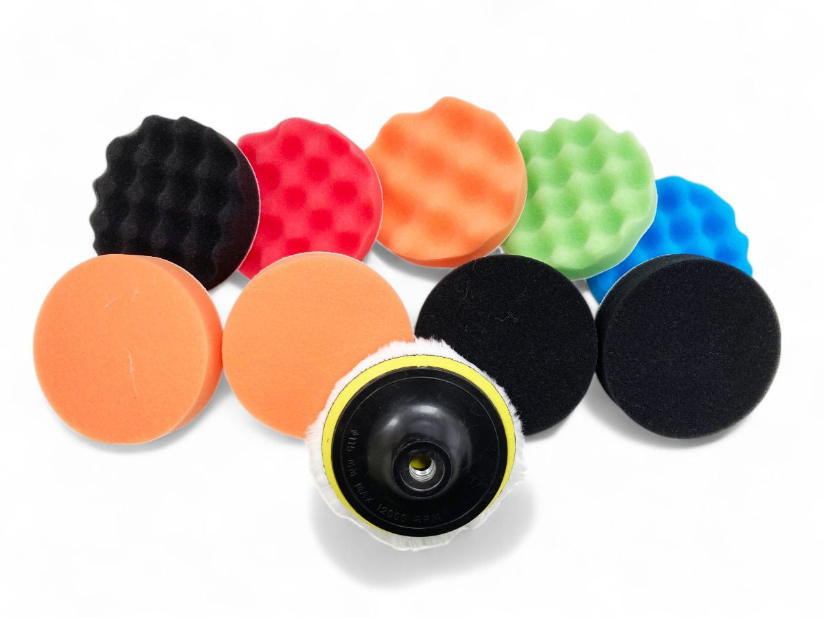 BUFFING AND POLISHING KIT 12 PIECES 115mm WITH HOOK AND LOOP ADAPTOR - TOOLZONE KDPAB172 thumbnail 4