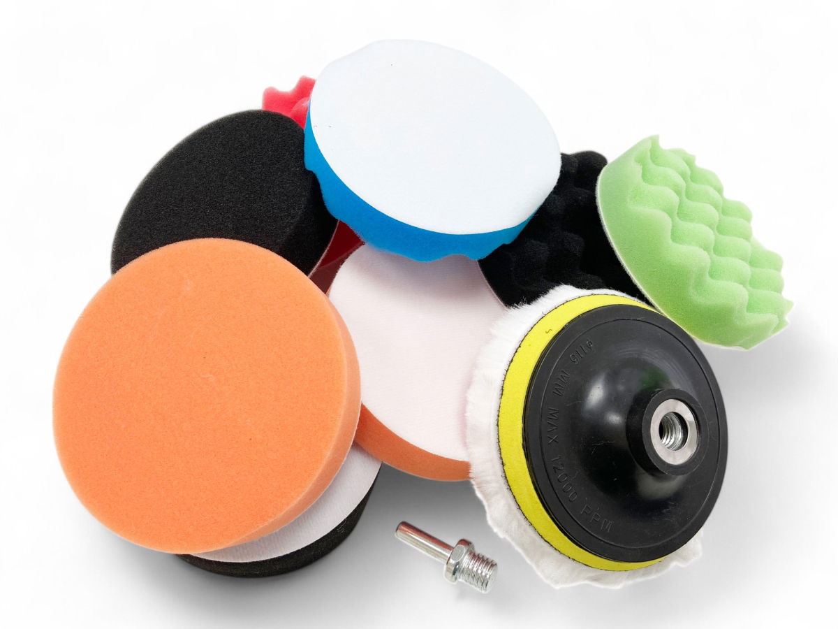 BUFFING AND POLISHING KIT 12 PIECES 115mm WITH HOOK AND LOOP ADAPTOR - TOOLZONE KDPAB172 thumbnail 5