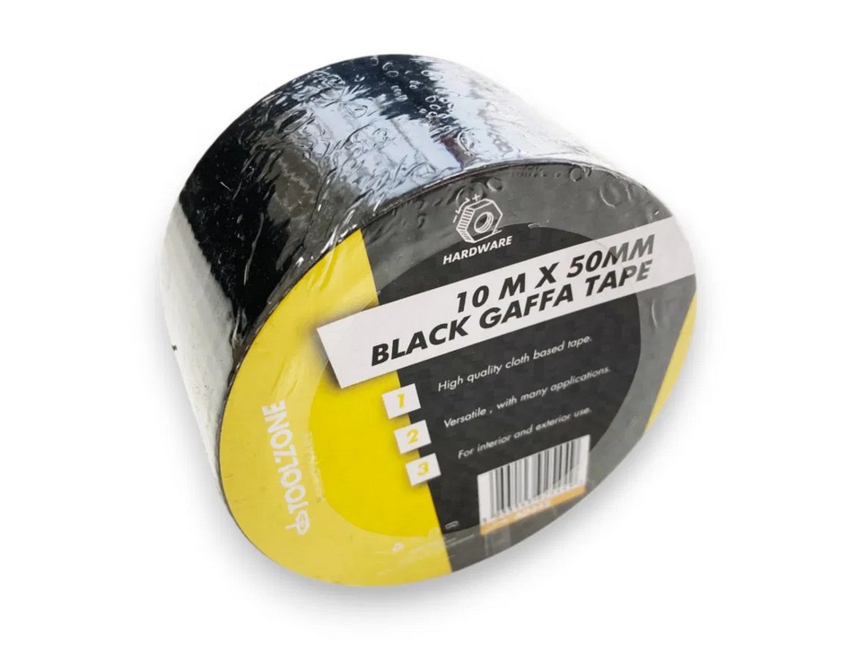 BLACK 50mm X 10METER GAFFA TAPE / DUCT TAPE - TOOLZONE KDPAD042 image 1