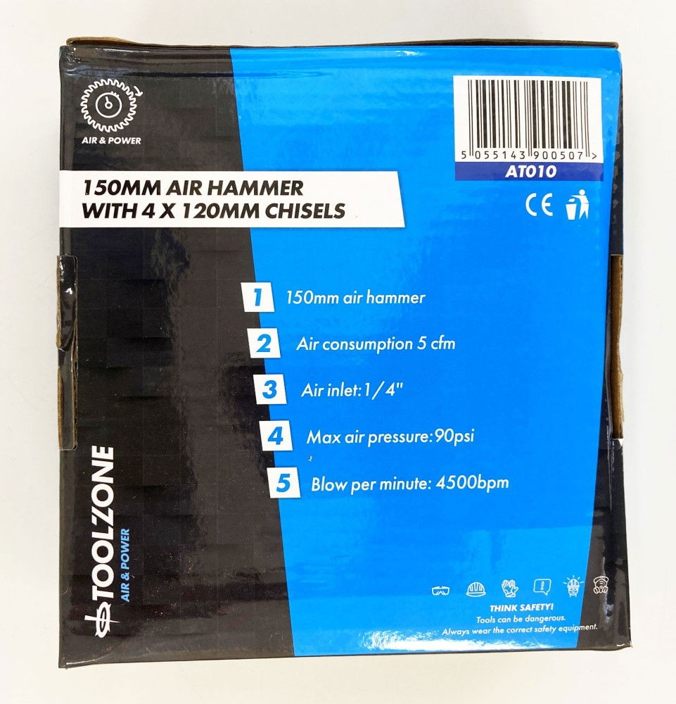 AIR HAMMER KIT WITH FOUR 120mm CHISELS - TOOLZONE KDPAT010 thumbnail 2