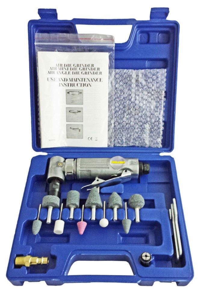 ANGLE AIR DIE GRINDER 15 PIECES 1/4 CHUCK - TOOLZONE KDPAT020 thumbnail 5