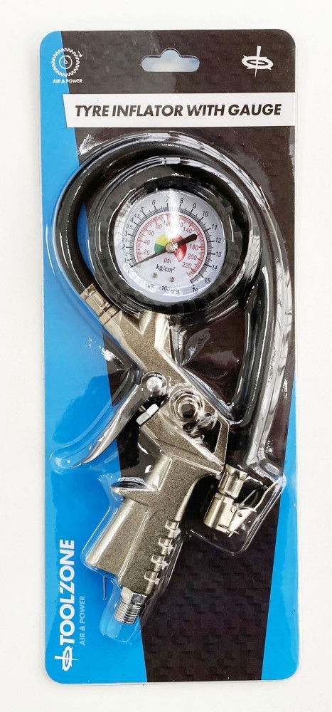 TYRE INFLATOR AND DIAL GAUGE 50mm DIAMETER RANGE 10-140psi - TOOLZONE KDPAT027 thumbnail 4