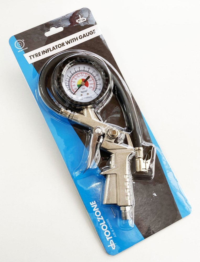 TYRE INFLATOR AND DIAL GAUGE 50mm DIAMETER RANGE 10-140psi - TOOLZONE KDPAT027 thumbnail 5