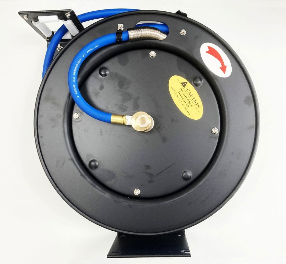 RETRACTABLE AIR HOSE ON REEL 3/8 x 50ft INLET/OUTLET 3/8 bsp WORKING PRESSURE 300 psi - TOOLZONE KDPAT077 thumbnail 3