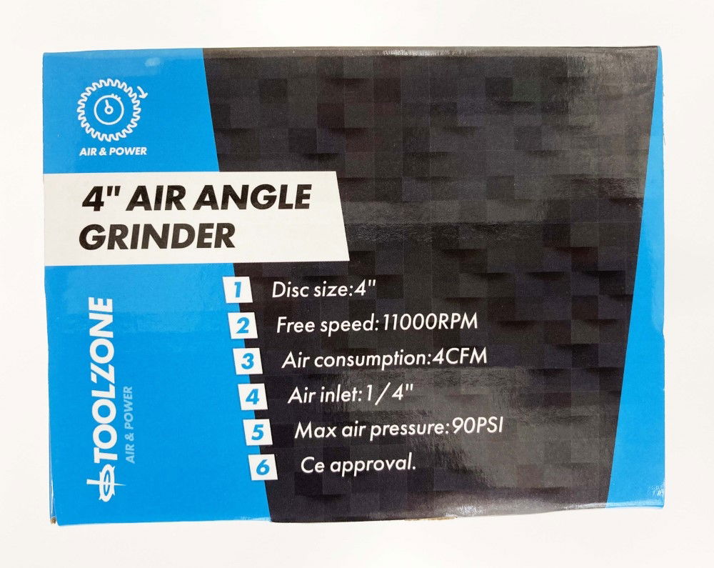 AIR ANGLE GRINDER 4 FREE SPEED 11000 rpm AIR INLET 1/4 DISC SIZE 4 - TOOLZONE KDPAT079 thumbnail 8