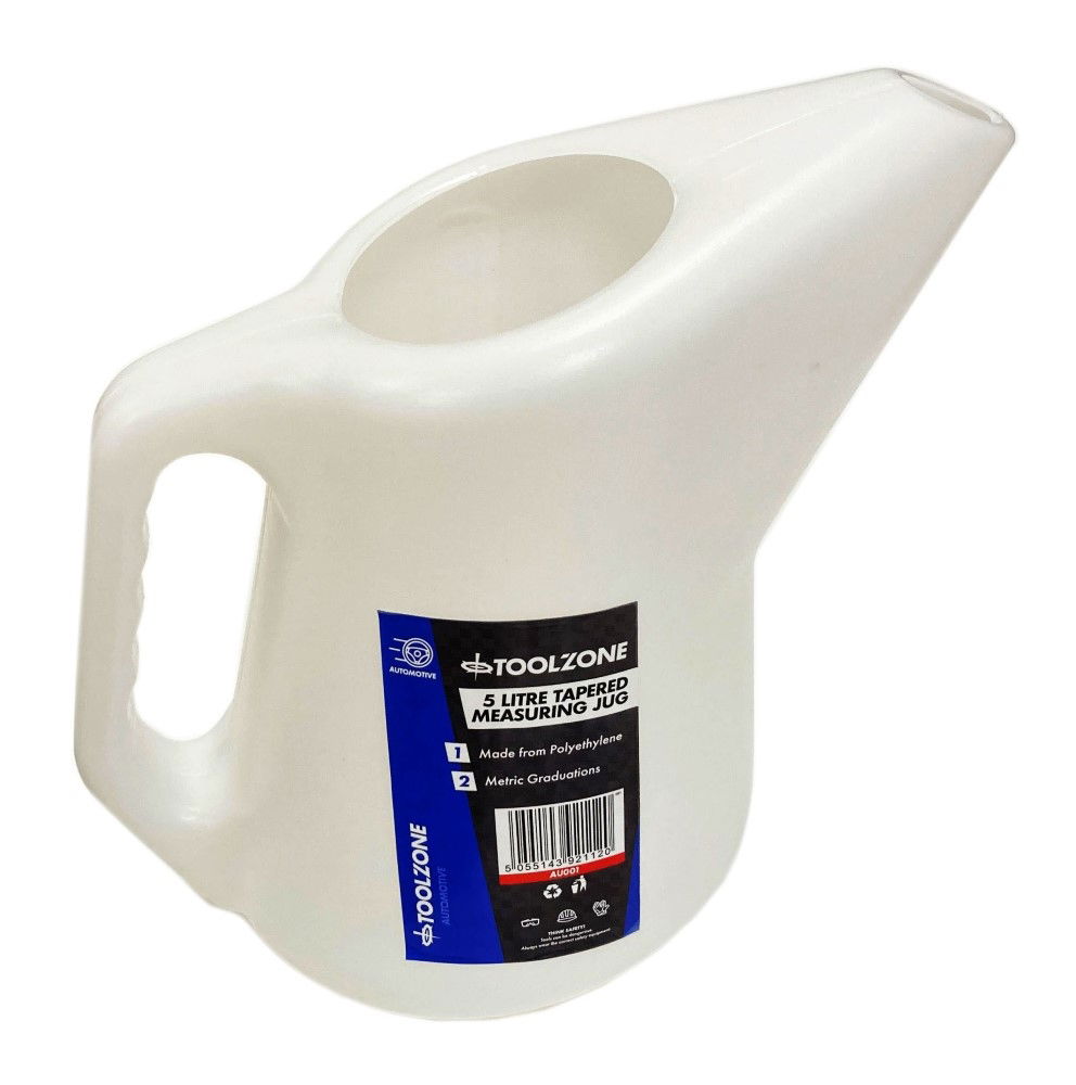 MEASURING JUG 5 litre TAPERED POLYETHYLENE WITH METRIC GRADUATIONS - TOOLZONE KDPAU001 thumbnail 2